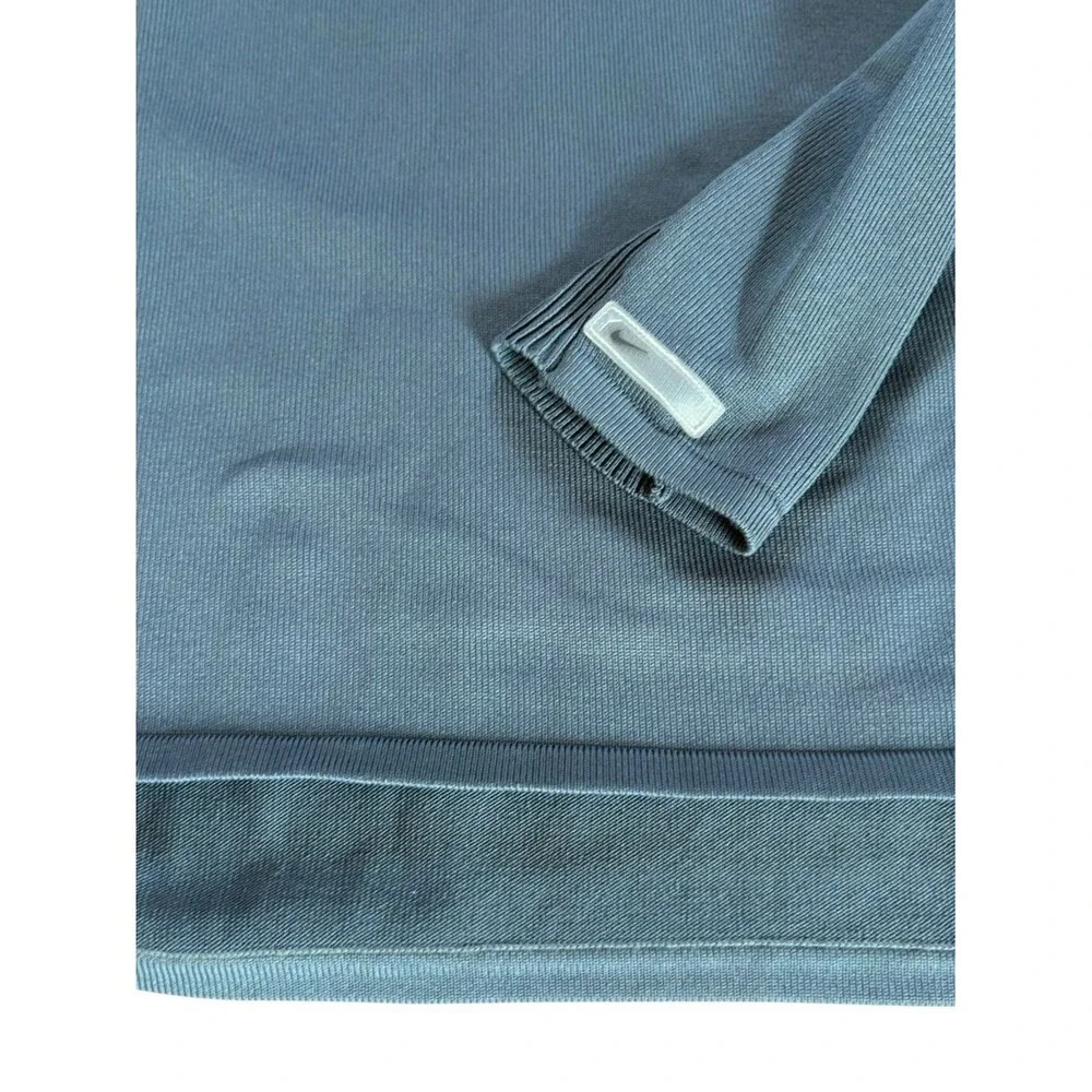 Nike Long Sleeve Crew Neck Sweater Ribbed Trim Mens Size Small Blue